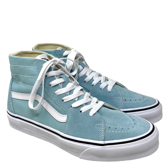 VANS Sk8-Hi Tapered Sneakers Women's Suede Blue Canvas Shoes Casual VN0A5KRUH7O - Picture 2 of 9